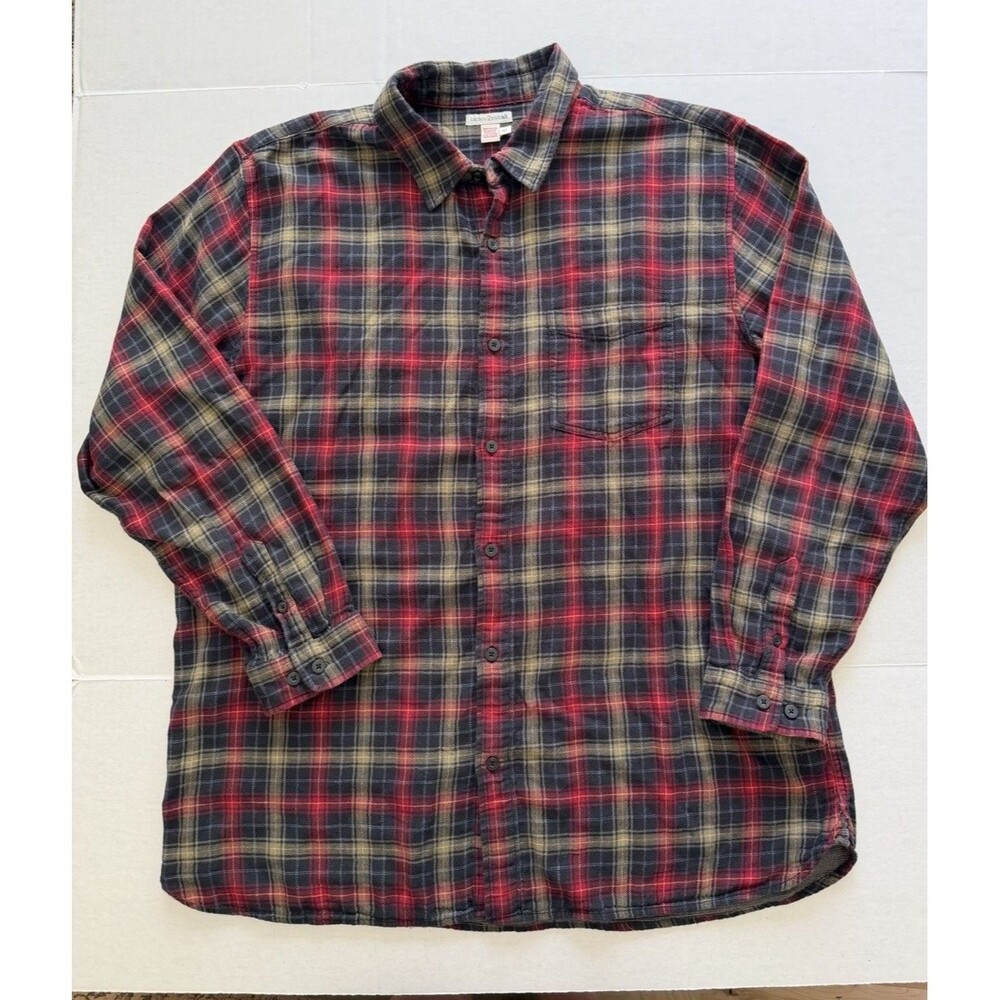Carbon 2 Cobalt Men’s XLT Double Layer Plaid Flannel Shirt Button Up Cotton